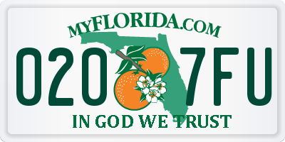 FL license plate 0207FU