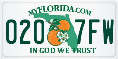 FL license plate 0207FW