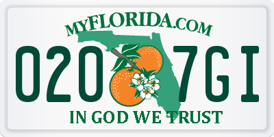 FL license plate 0207GI