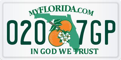 FL license plate 0207GP