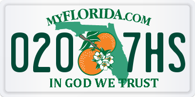 FL license plate 0207HS