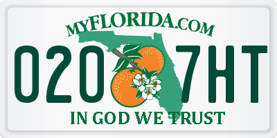 FL license plate 0207HT