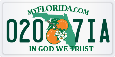 FL license plate 0207IA