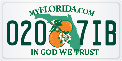 FL license plate 0207IB