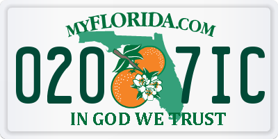 FL license plate 0207IC