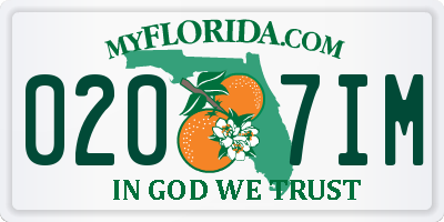 FL license plate 0207IM