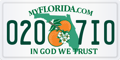 FL license plate 0207IO