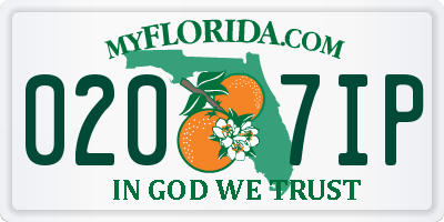 FL license plate 0207IP
