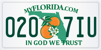 FL license plate 0207IU