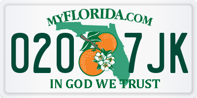 FL license plate 0207JK