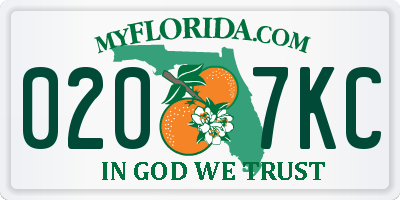 FL license plate 0207KC