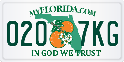 FL license plate 0207KG