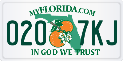 FL license plate 0207KJ