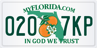 FL license plate 0207KP
