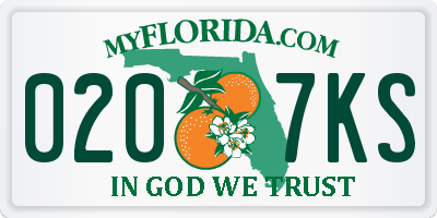 FL license plate 0207KS