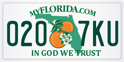 FL license plate 0207KU