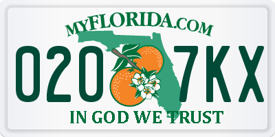 FL license plate 0207KX