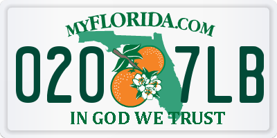 FL license plate 0207LB