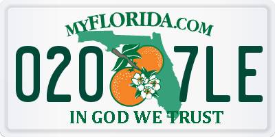 FL license plate 0207LE