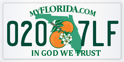 FL license plate 0207LF