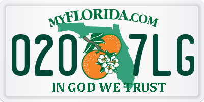 FL license plate 0207LG