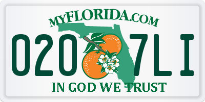 FL license plate 0207LI
