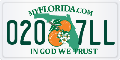 FL license plate 0207LL