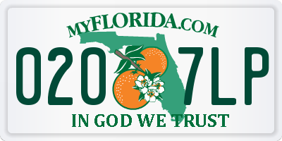 FL license plate 0207LP