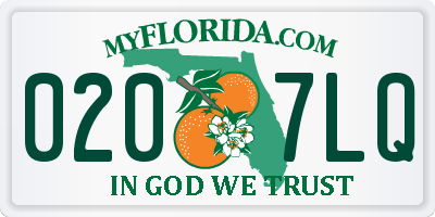 FL license plate 0207LQ