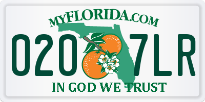 FL license plate 0207LR