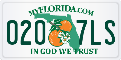 FL license plate 0207LS