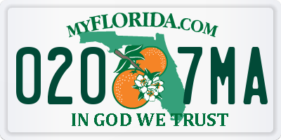 FL license plate 0207MA