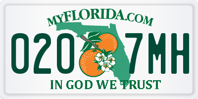 FL license plate 0207MH