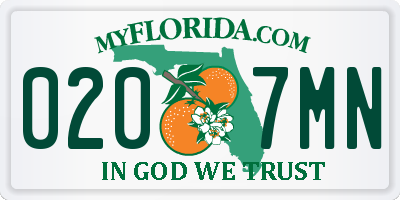 FL license plate 0207MN