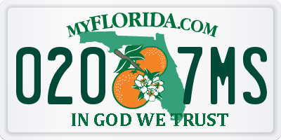 FL license plate 0207MS
