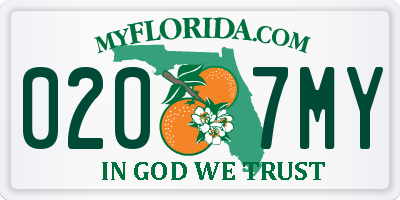 FL license plate 0207MY