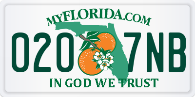 FL license plate 0207NB