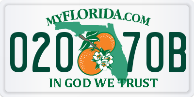 FL license plate 0207OB
