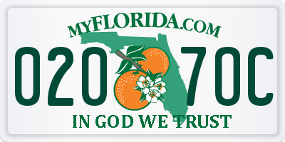 FL license plate 0207OC