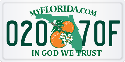 FL license plate 0207OF