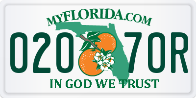 FL license plate 0207OR