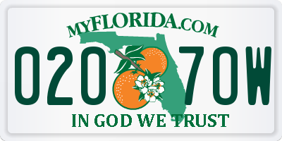 FL license plate 0207OW