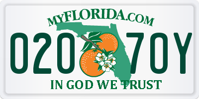 FL license plate 0207OY