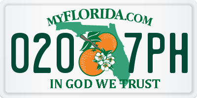 FL license plate 0207PH