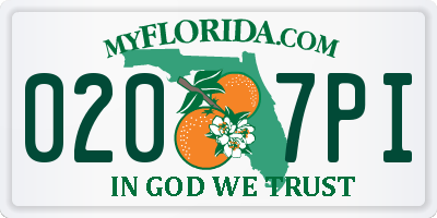 FL license plate 0207PI