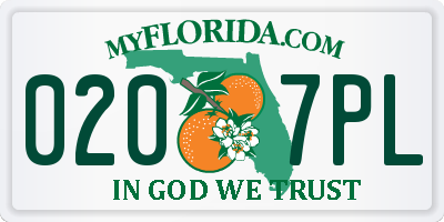FL license plate 0207PL