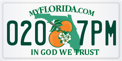 FL license plate 0207PM