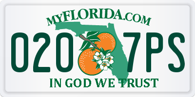 FL license plate 0207PS