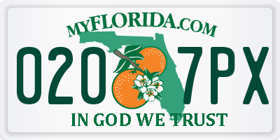 FL license plate 0207PX