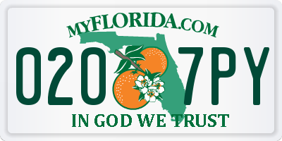 FL license plate 0207PY